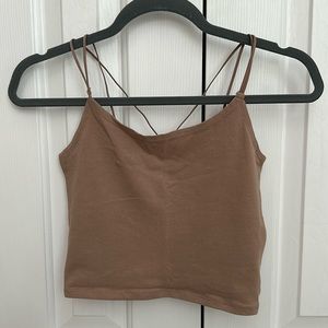 Brown Abercrombie spaghetti strap tank top
